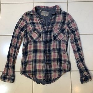 Blue and pink flannel